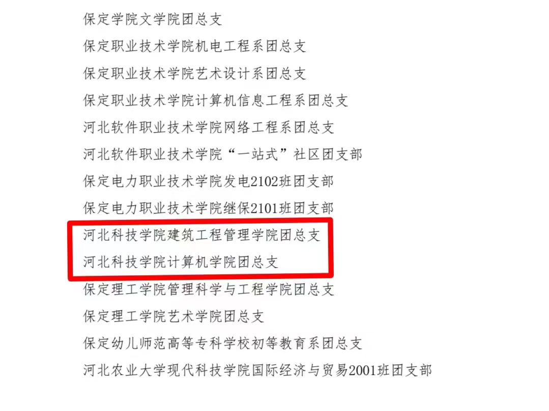 UG环球官方网团委被评选为2023年保定市五四先进集体UG环球官网两个团支部和9人上榜