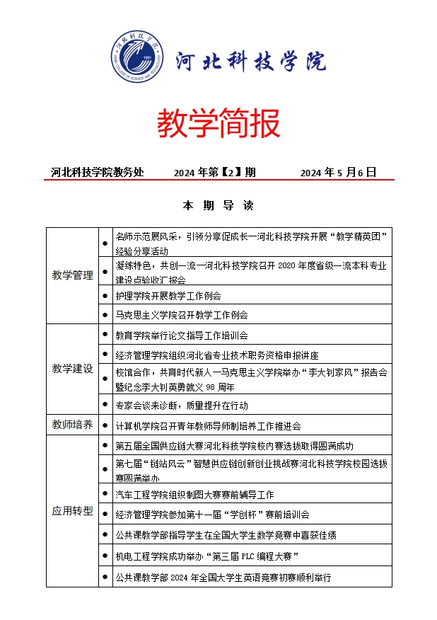 教学简报2024年第【2】期